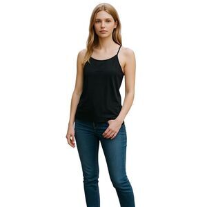 Lululemon Tank Top Womans 6 Black  Power Y Built In Bra Racerback Athleisure